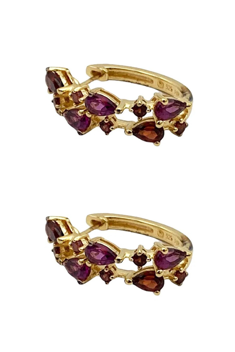 Affinity Gems Gemstone Earrings 14K Gold-Plated Sterling Silver Garnet